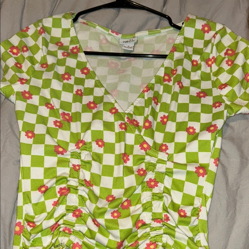 Flower V Neck Tee